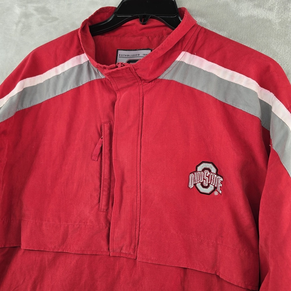 Ohio State Buckeyes Colosseum Athletic Windbreaker Jacket Pull Over Red Size XL - Picture 2 of 9